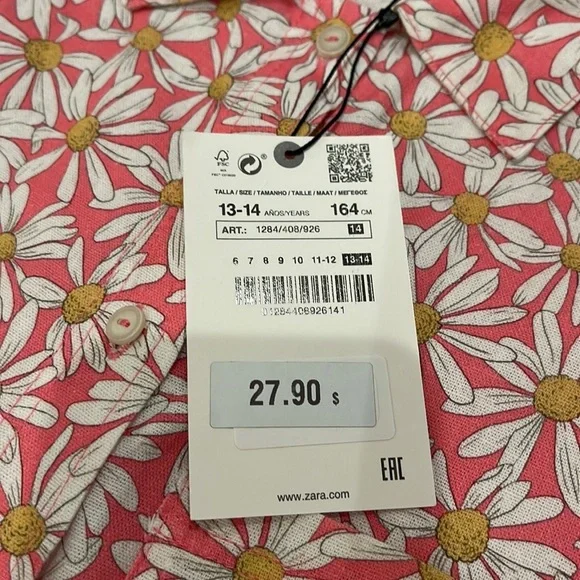 NWT Zara Daisy Shirt And Shorts Set 11/12 13/14 - Picture 6 of 11